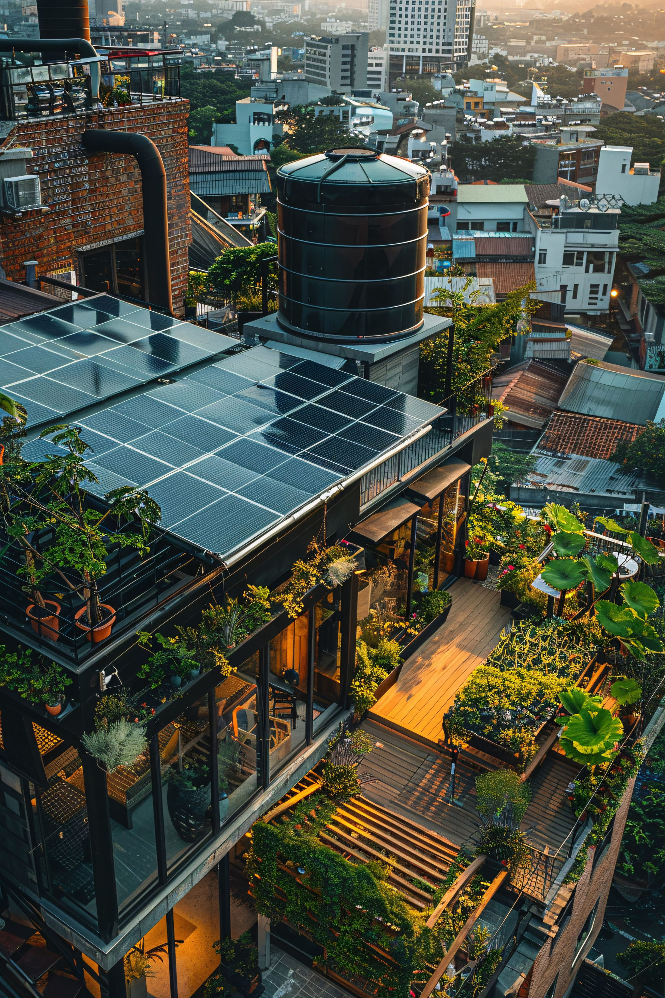 Parc solaire et bâtiment tertiaire